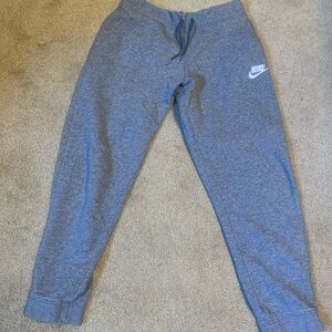 Nike Gray Tapered Sweatpants with Elastic Cuffs